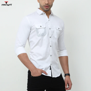 Top des tendances nouveauté meilleure qualité Cargo Pocket chemises pour hommes 100% coton Cargo chemises pour hommes pour Logo sur mesure - Product Image 3