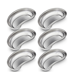 6 uds bandeja de riñón de acero inoxidable 8 ''bandeja mediana en forma de riñón reutilizable instrumentos de laboratorio Dental Sutur Kit instrumento médico - Product Image 1