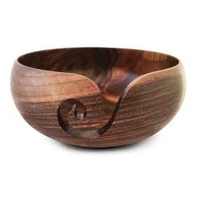 ¡Tazón de hilo de madera natural grande hecho a mano almacenamiento portátil personalizable para tejer regalo indio único venta! - Product Image 4