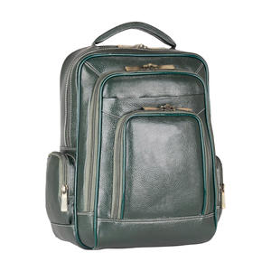 Genuine Buffalo Leather <b>Rucksack</b> RFID Designer Panelled Multipurpose <b>Travel</b> Laptop Backpack Zipper Brown for College Office Use - Product Image 5