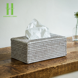 Boîte à mouchoirs en rotin de haute qualité Porte-mouchoirs en rotin durable de haute qualité pour la décoration de table fabriquée au Vietnam - Product Image 1
