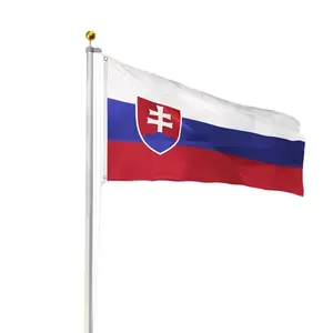 Wholesale cheap 3x5ft Stock Printed 100% Polyester SVK Slovakia Slovak Flag