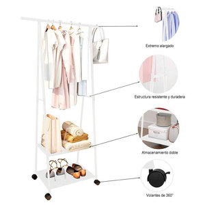 Perchero Multifuncional Independiente para Sala de Estar, Organizador de Ropa, Tipo de Instalación Vertical que Ahorra Espacio - Product Image 5