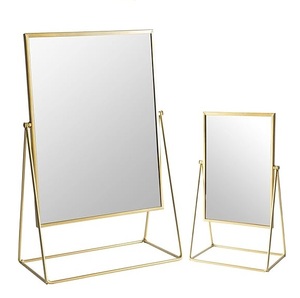 Espejo de maquillaje de pie para mesa, espejo de encimera girado con bandeja de mármol, Material de hierro para bodas, cumpleaños u ocasiones - Product Image 5