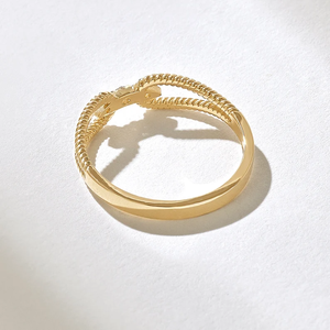 Anillo de bodas antiguo de Venta caliente Cuerda trenzada Diamante cultivado en laboratorio con chapado en oro amarillo Pave Set por PramukhImpex Exportadores - Product Image 2