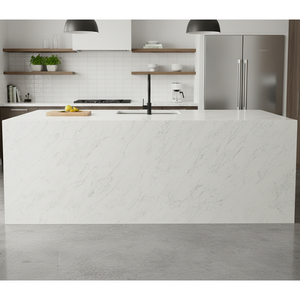 OEM Grande dalle de quartz blanc Calacatta moderne et brillant Dessus de table de comptoir en quartz coupe premium durable pour la maison et les commerces - Product Image 4