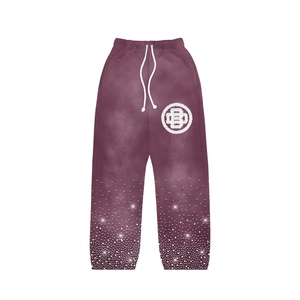 Custom Men's Plus Size Acid Washed Printed Vintage Cotton Tracksuits Premium Quality <b>Purple</b> Breathable Winter Season Embroidery - Product Image 6