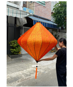 Vietnamese Silk Lantern With Intricate Design Elevates Ambiance In Homes Or Special Occasions - Product Image 1