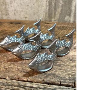 Servilletero de Diseño de Peces para Decoración de Eventos, Decoración Navideña para Mesa de Comedor, Juego de 6 Anillos de Servilleta de Lujo, Elegante Porta Servilletas - Product Image 1