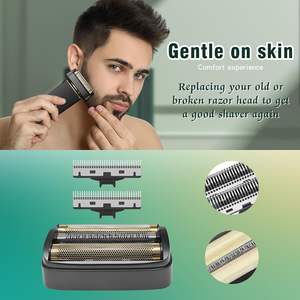 Lot de 2 Lames de Rechange et Couteaux Intérieurs Noirs pour Rasoir Électrique, Alimentation USB, Lames Doubles et Triples pour le Visage et le Corps, Lavables - Product Image 1