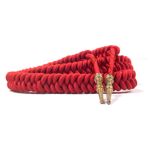 Double Strand Shoulder Red Cord with Gold Tip | Best Selling Custom Aiguillettes with Gold Tips for Maritime Uniforms - Product Image 1
