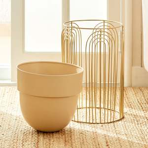 Set of 2 Metal Floor Planters With Gold <b>Stand</b> Handmade Metal New Flower Pot Style Metal Flower <b>Vase</b> High Selling Wholesale Price - Product Image 3