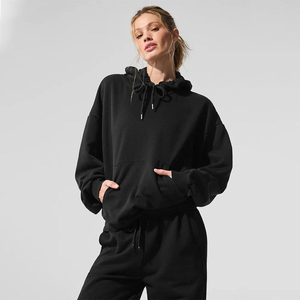 Sudadera de Mujer de Alta Calidad Personalizada con Cuello Redondo Negro, Sudadera de Mujer y Sudaderas con Capucha Deportivas para Mujer - Product Image 5
