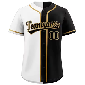 Conjunto de camiseta de béisbol de dos tonos sublimada personalizada camisa transpirable con botones ropa deportiva de talla grande técnica impresa - Product Image 2