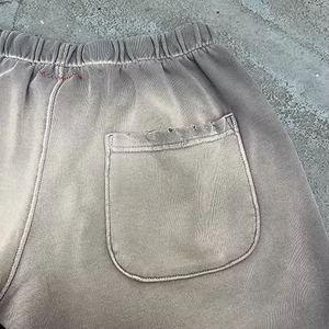 Pantalones cortos desgastados para hombre con lavado ácido personalizado de alta calidad 100% algodón moda verano Vintage con cuerdas High Street Hot Shorts - Product Image 4