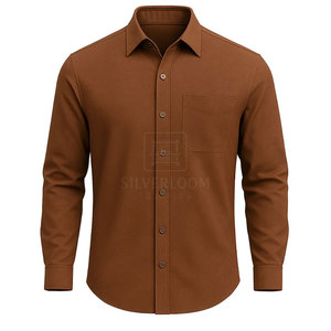เสื้อเชิ้ตแขนยาวผ้าทอสำหรับผู้ชายเสื้อทำงานมีกระดุมเข้ารูปลำลอง - Product Image 4