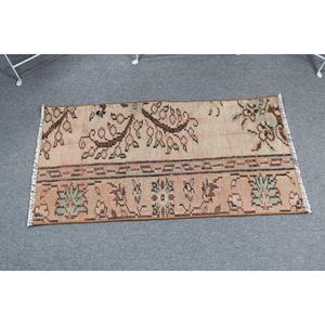 Rug, 1.6x3.2 ft Turkish Rug, <b>Brown</b> Abstract Rug <b>Wool</b> - Product Image 3