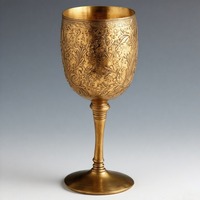 Verre à vin religieux orné de calice de communion plaqué argent de la foi éternelle MessiahGlass pour la sainte messe et les cérémonies sacrées