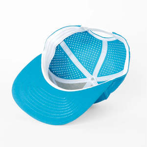 Performance Perforated 5-Panel Waterproof Golf Baseball <b>Snapback</b> Hat with Custom Logo Sporty Design Polyester <b>Men</b> - Product Image 5