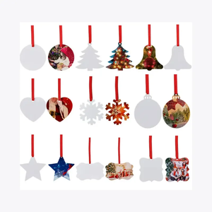 Adorno navideño de calidad superior, sublimación en blanco, corazón redondo y forma de árbol, corte láser para Navidad y decoración del hogar - Product Image 3