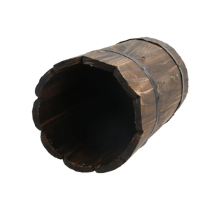 Vintage style Scalloped <b>Wooden</b> Garden <b>Flower</b> Pot Wood Bucket for Plants High Quality Garden Items from Vietnam - Product Image 3