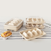 Nouveau style boîte à tacos de contact alimentaire de canne à sucre à 3 compartiments boîtes à tacos mexicaines avec couvercle transparent