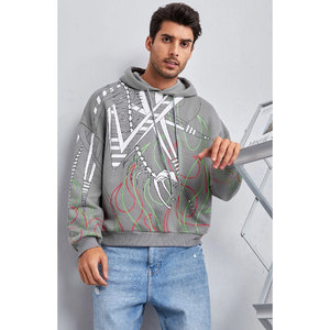 100% coton sweat à capuche d'hiver hommes unisexe coupe régulière Logo personnalisé blanc pull polaire lourd - Product Image 1