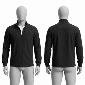 Blouson de travail unisexe haut de gamme en toile 240g, bleu marine gaufré, style hiver, à capuche, respirant, imperméable, OEM ODM - Product Image 3