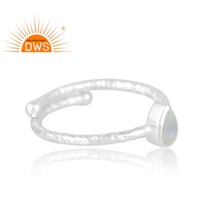 แหวนพลอย925รูปพระจันทร์สีรุ้งธรรมชาติสำหรับผู้หญิงเป็นของขวัญ - Product Image 4