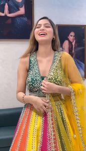 Lehenga Choli élégant ethnique pour adultes à la mode indien pakistanais vrai miroir broderie travail Cancan toile Patta pour l'été - Product Image 3