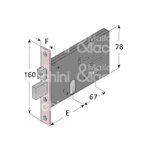 Serrure à bande à 3 tours avec loquet réglable, cylindre ovale non inclus - Product Image 1