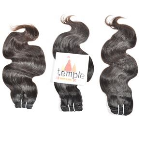 Natural indio crudo 100% cuerpo ondulado cutícula alineada al por mayor procesamiento ninguno máquina sin procesar doble trama onda profunda cabello humano - Product Image 6