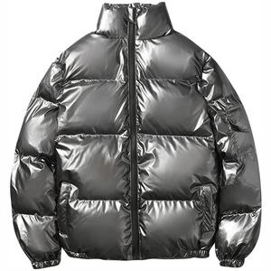 Veste d'hiver unisexe pour hommes Col montant bouffant de haute qualité Fermeture à glissière à la mode Décontracté Design léger - Product Image 4