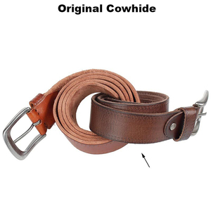 Gran oferta 2025, cinturones de hombre de alta calidad, cinturón de cuero con hebilla de Pin informal, cinturón de longitud personalizada para hombres - Product Image 4