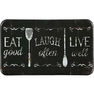 Tappetini da Cucina con Scritta 'Eat Laugh Live', Antiscivolo, Imbottiti in Poliestere e PVC, Moderni per Soggiorno e Camera da Letto, Lavabili - Product Image 1