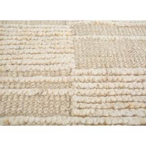 พรมขนสัตว์ถักมือสีเบจและสีน้ำตาลลายเรขาคณิต พรมปูพื้นห้องนั่งเล่นทรงสี่เหลี่ยมผืนผ้า พรมปูพื้นบ้านแบบจู๊ต ลายพัซเซิล - Product Image 3