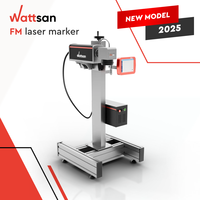 Marqueur laser à fibre Wattsan FM 200x200 mm 5-100W JPT MOPA JPT SEAL UV CO2 Machine de marquage sur convoyeur