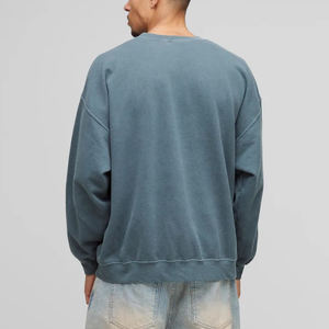 Streetwear avec logo imprimé personnalisé Sweats à capuche et sweat-shirt couleur unie à col ras du cou coupe ample poids lourd 100% coton Basics - Product Image 3