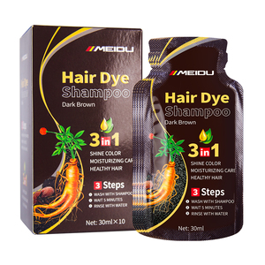 Meidu 30ml Sachet Shampooing pour coloration capillaire Bulle à base de plantes Ginseng sans ammoniaque 3 en 1 Vente en gros Teinture capillaire permanente - Product Image 1