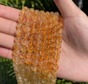 Cuentas de Citrino Lisas Genuinas de 4mm 5mm, Color 100% Natural, Certificadas por Terceros, para Fabricación de Joyería Personalizada, Modelo Amarillo AA525 - Product Image 2