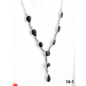 Collar de Plata de Ley Negro Hecho a Mano del Suroeste con Ónix, Perlas, Gota de Agua, Ancla y Cuentas Numéricas – Regalo Religioso Clásico y de Moda - Product Image 3