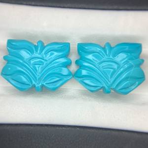 Arizona Natural turquesa tallada piedra preciosa hecha a mano Mughal arte tallado hermosa joyería de corte ovalado utiliza producto a granel - Product Image 1