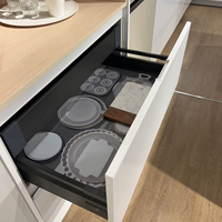 Armoires de cuisine modulaires personnalisées JY Project, construction en stratifié/marbre MFC/MDF/contreplaqué, design européen moderne, robinet E1/E0