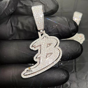 Fabuleux personnage de dessin animé Hip Hop entièrement glacé personnaliser pendentif en rond brillant laboratoire cultivé VVs clarté diamant 925 argent - Product Image 2