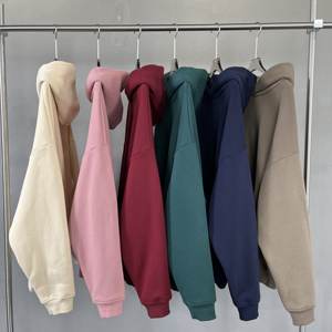 เสื้อฮู้ดฝรั่งเศสโอเวอร์ไซส์สำหรับผู้ชายและผู้หญิงเสื้อฮู้ดแบบครอปพิมพ์ลายปักลายเทอร์รี่ - Product Image 1