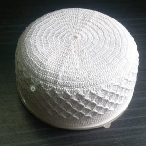 Gran oferta Yamani embose gorra de oración musulmana con bordado Boutique diseño de ganchillo algodón sombrero islámico para hombres - Product Image 5