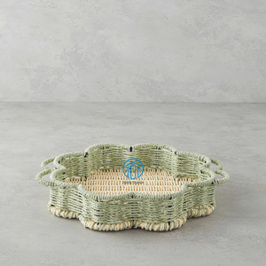 Handwoven <b>paper</b> flower-shaped tray eco-friendly and durable fruit serving tray, or decorative storage for modern home decor - Product Image 1