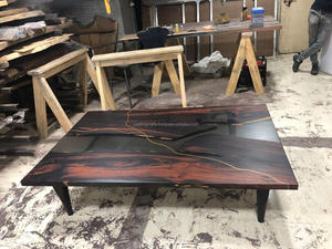 Table de salle à manger moderne de luxe en résine époxy, unique et durable pour espaces contemporains Tables basses à vendre - Product Image 3