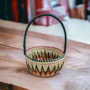 Premium Quality Unique Design Natural Round Moonj Grass Handmade <b>Hamper</b> Basket With Handle - Product Image 3