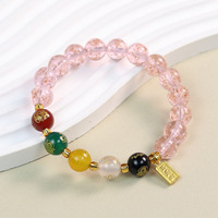 Pulsera de Cuentas de Vidrio Gris Fragante PFT para Mujer, Estilo Chino Nuevo, Joyería Decorativa Cultural, Regalo al por Mayor